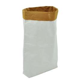 Vlakke witte papieren zak met blokbodem (per 100 stuks)