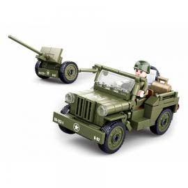 Sluban WWII Allied jeep anti-aircraft guns M38-B0853