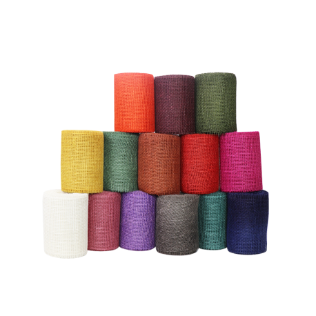 Gekleurd jute band 15 cm x 10 meter
