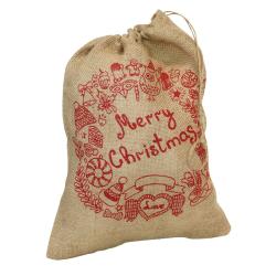 Jute zak met Merry Christmas 30 x 40 cm